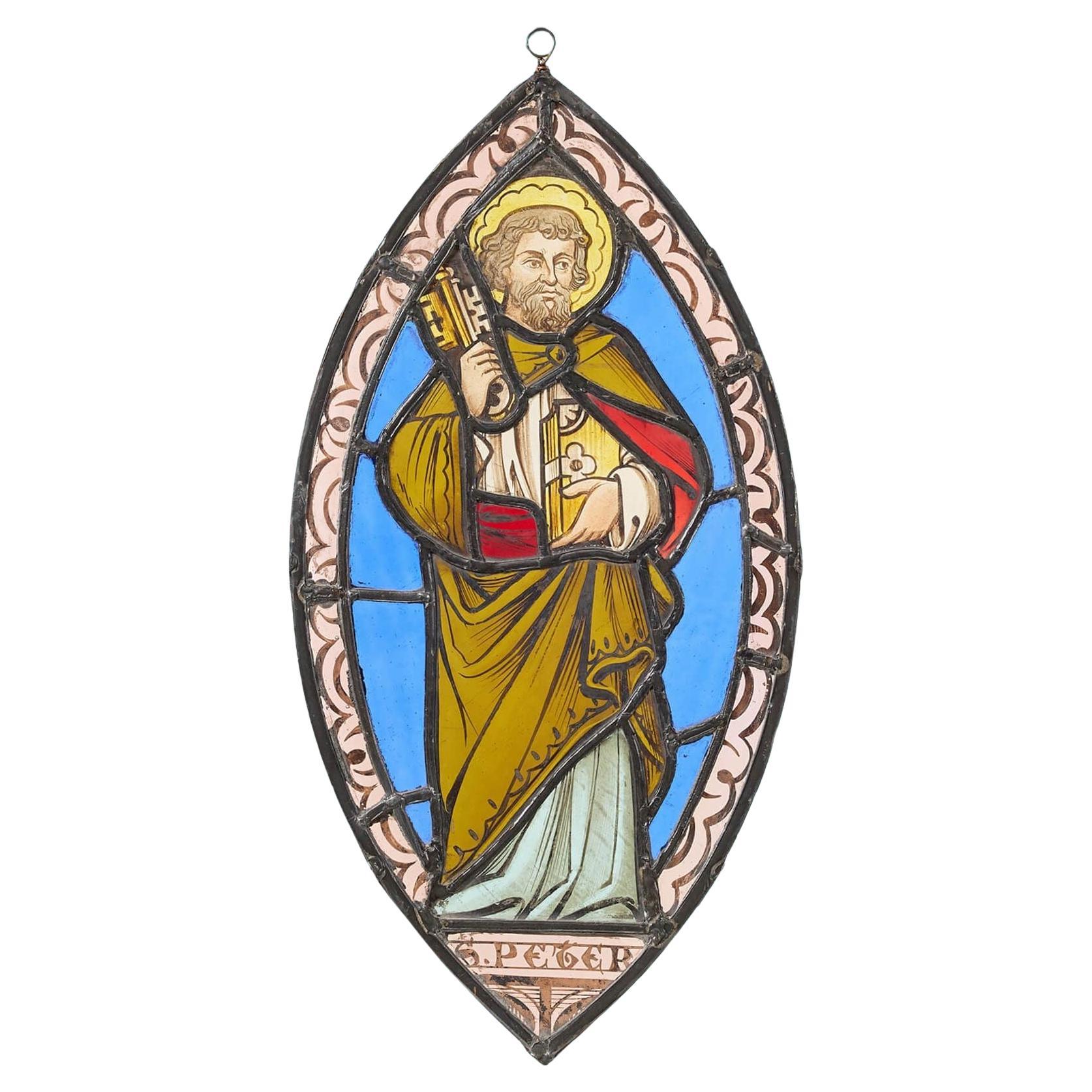 ‘St Peter’ Ecclesiastical Stained Glass Window Panel