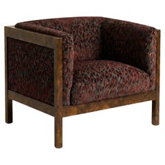 ST. RITZ - Moderner Wurzelholz-Sessel mit Samt-Jacquard-Stoff