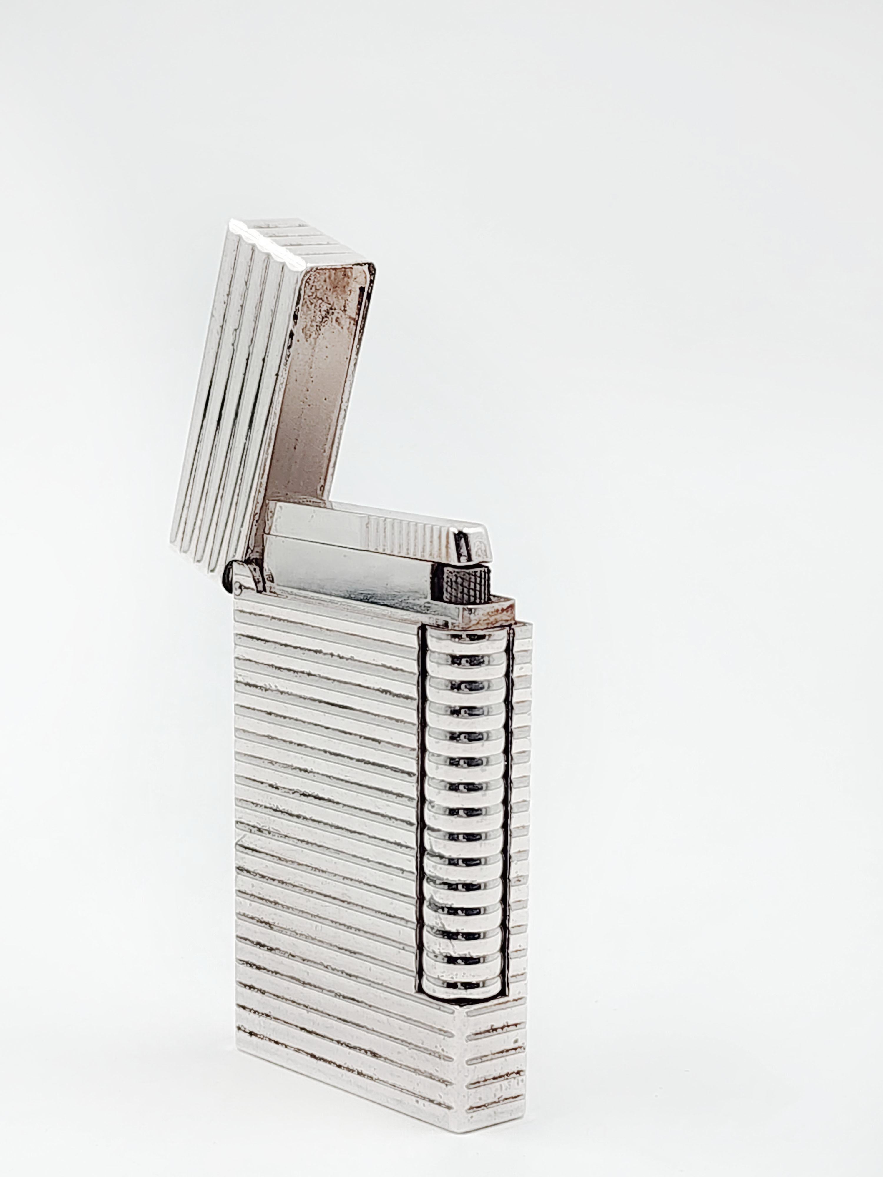Art Deco S.T. Silver Dupont Briquet De Poche Gas Lighter