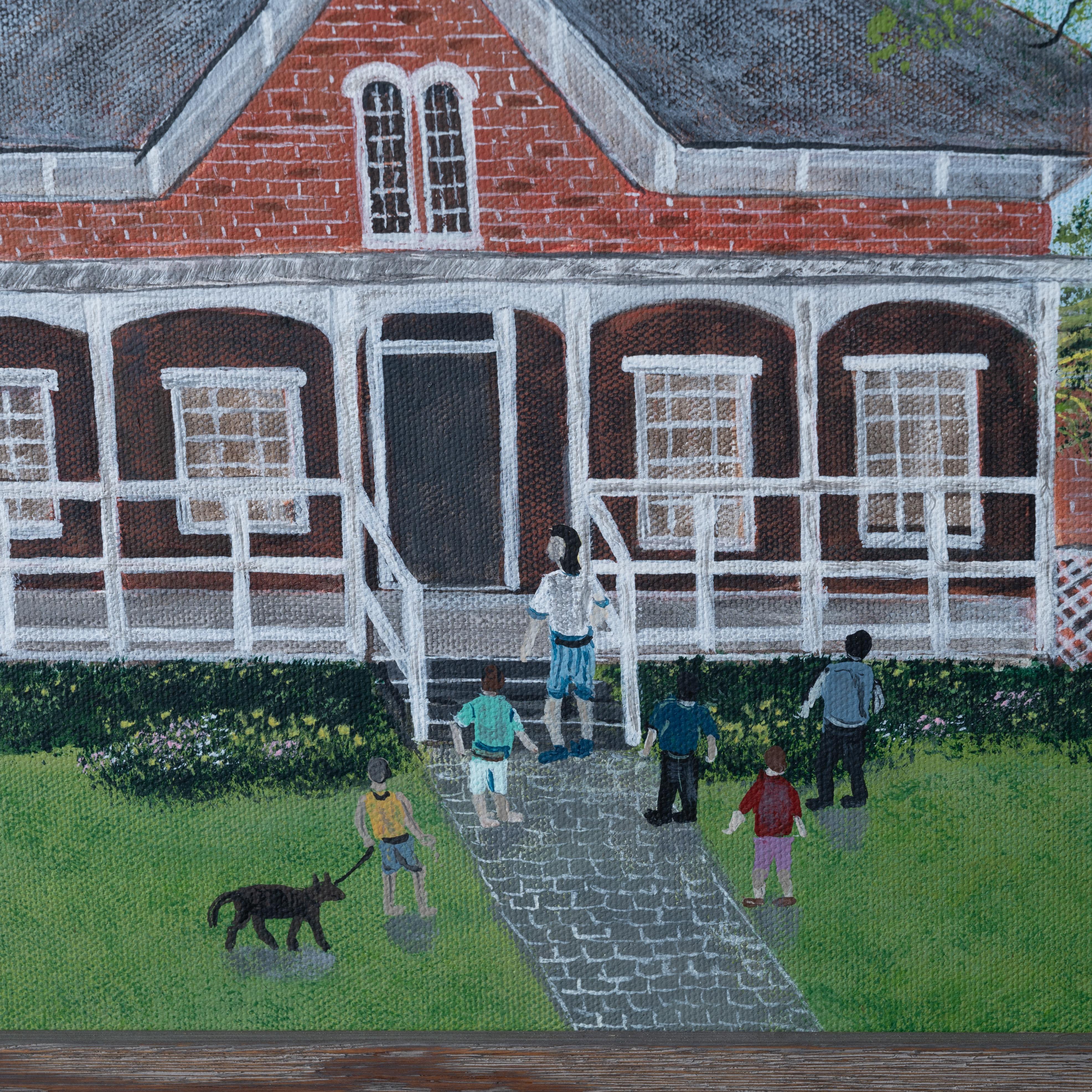 Late 20th Century St. Simons Island Lighthouse Folk Art Painting - J.T. Elrod