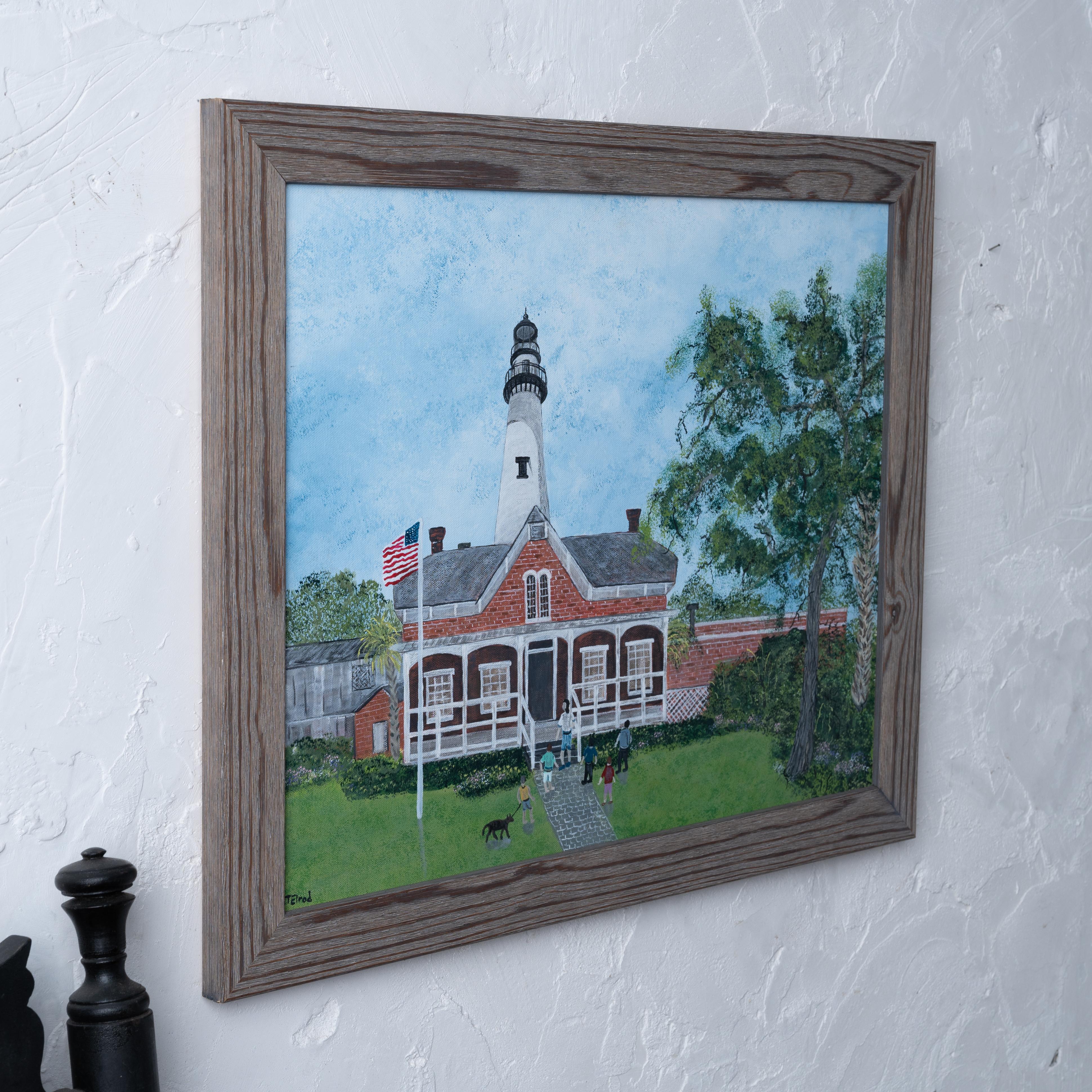 St. Simons Island Lighthouse Folk Art Painting - J.T. Elrod 1