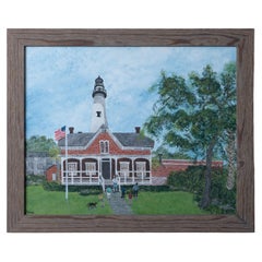 St. Simons Island Lighthouse Folk Art Painting - J.T. Elrod