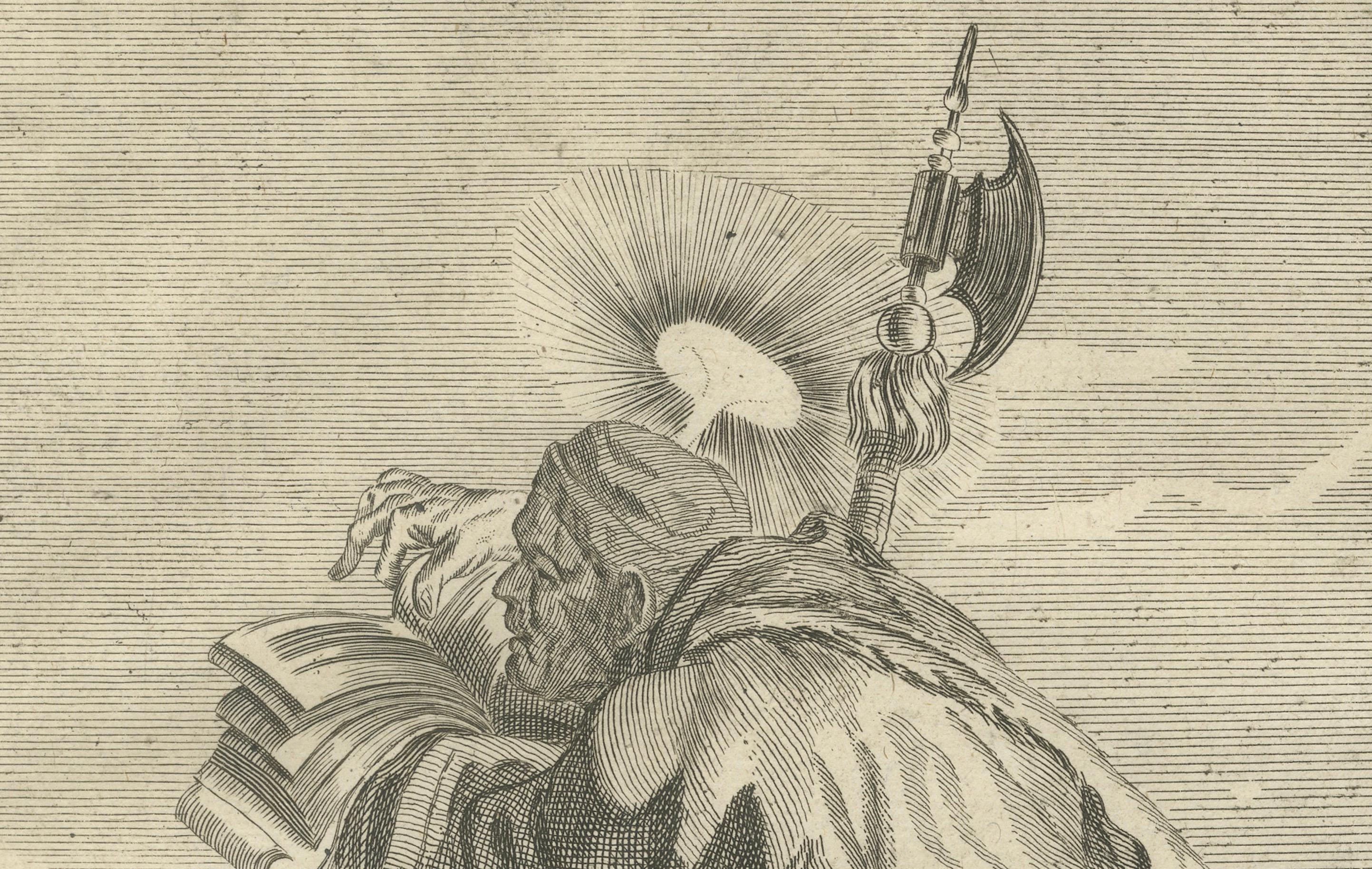 Gravé Gravure de l'apôtre St. John I. C.C. c.1735 en vente