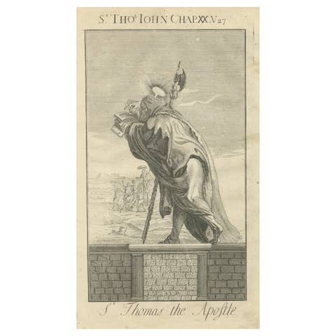 St. Thomas Apostle Engraving – John XX Doubting Thomas c.1735
