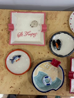 St. Tropez Ashtray  Handmade Ceramic Tray with Shell Detail