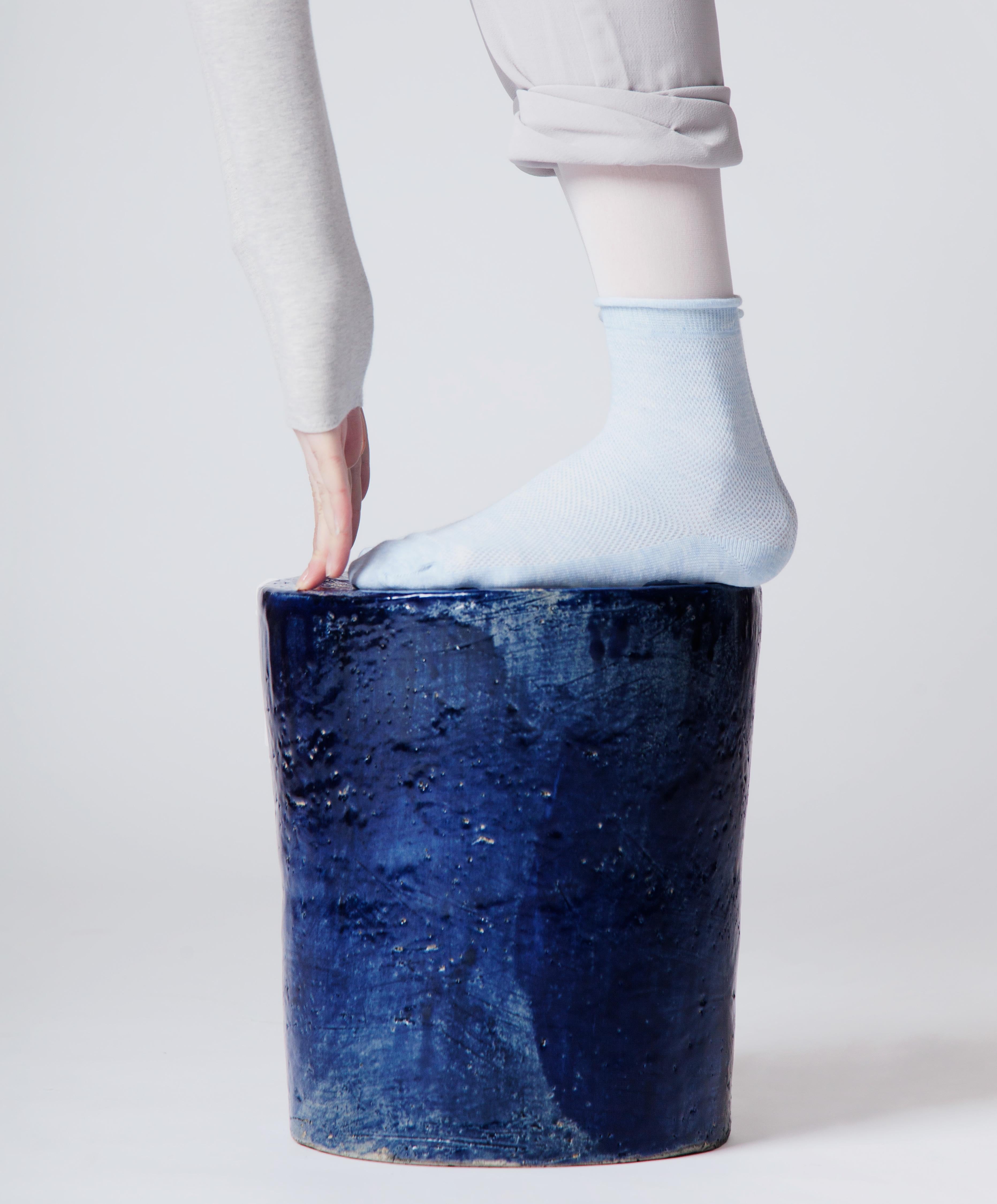 Canadian ST05 Glazed Stoneware Stool by Pascale Girardin