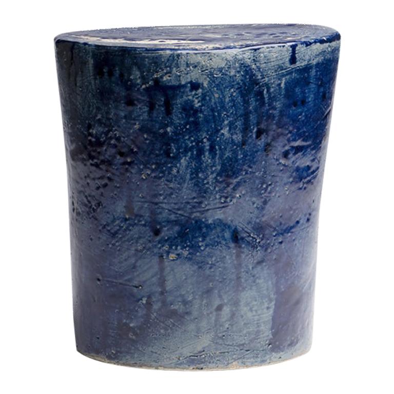 ST05 Glazed Stoneware Stool by Pascale Girardin For Sale