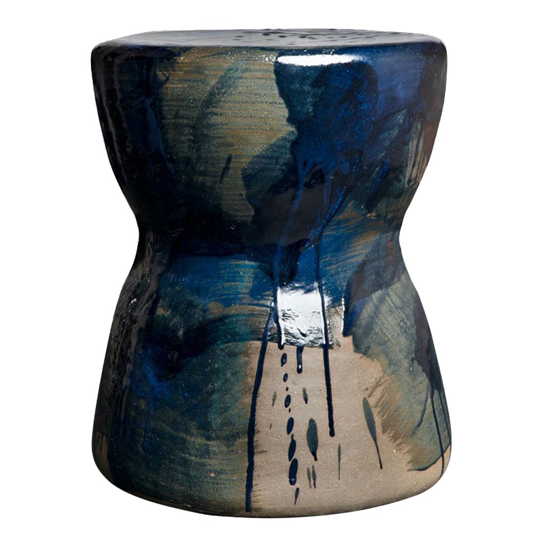 ST11 Glazed Stoneware Stool by Pascale Girardin