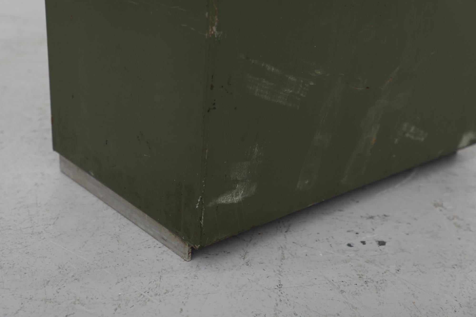 ST305 SM Belgian Green Enameled Metal Cabinet For Sale 4