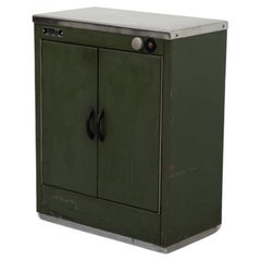 Vintage ST305 SM Belgian Green Enameled Metal Cabinet