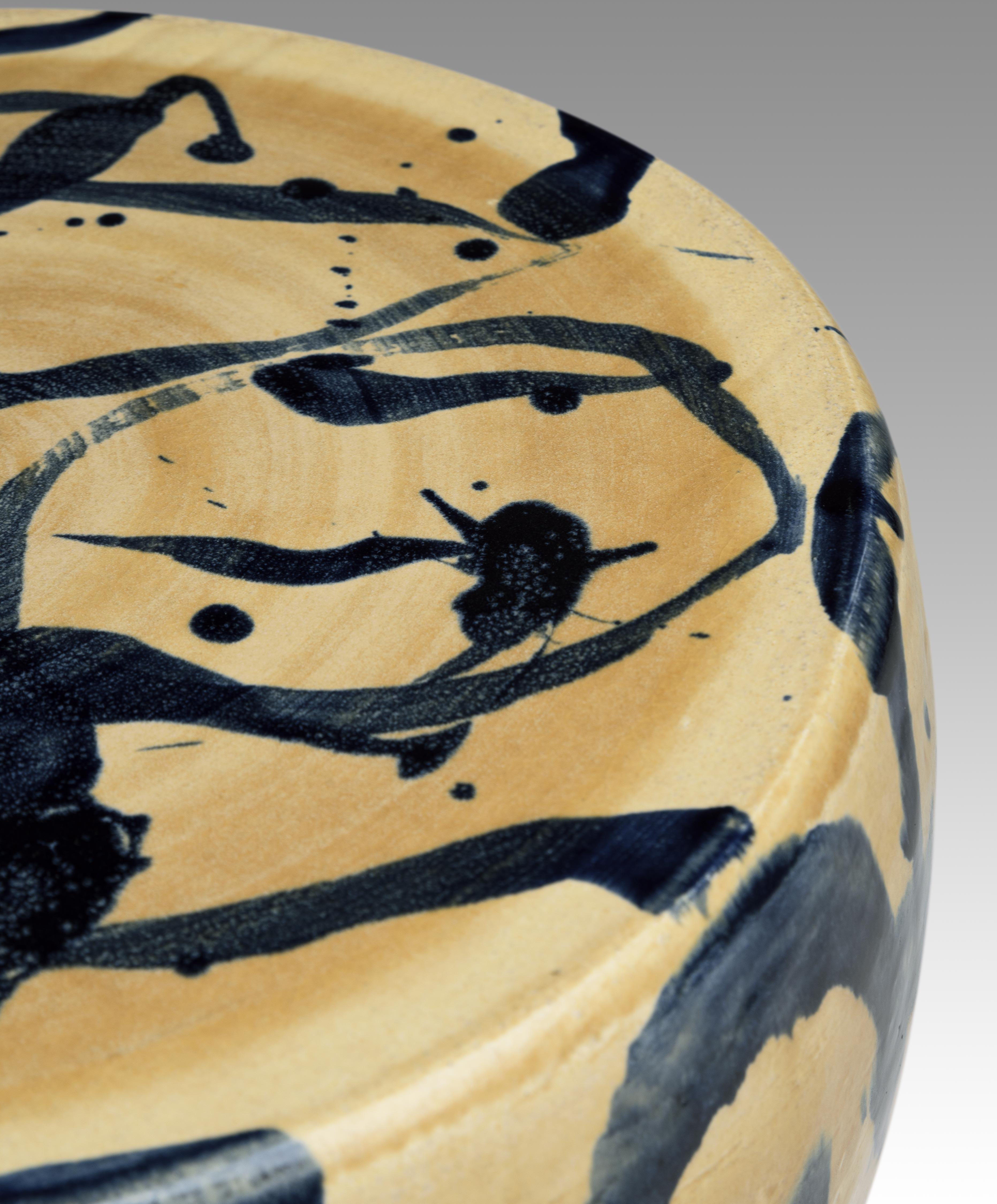 Ceramic ST50 Glazed Stoneware Stool by Pascale Girardin For Sale