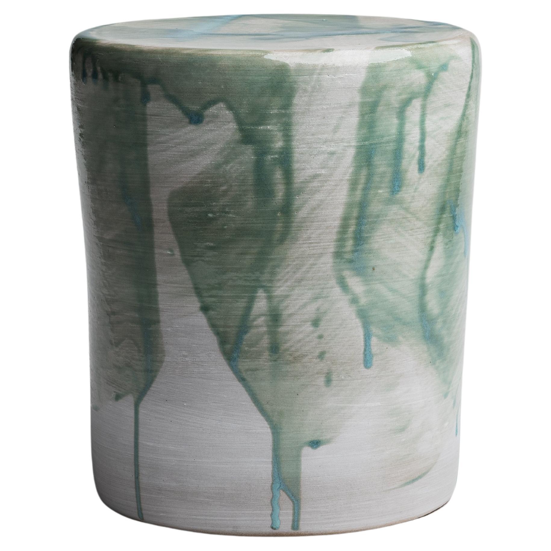 ST60 Glazed Stoneware Stool by Pascale Girardin For Sale