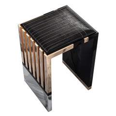 "Stabilità" Bar Stool with Stainless Steel and Bronze, Istanbul