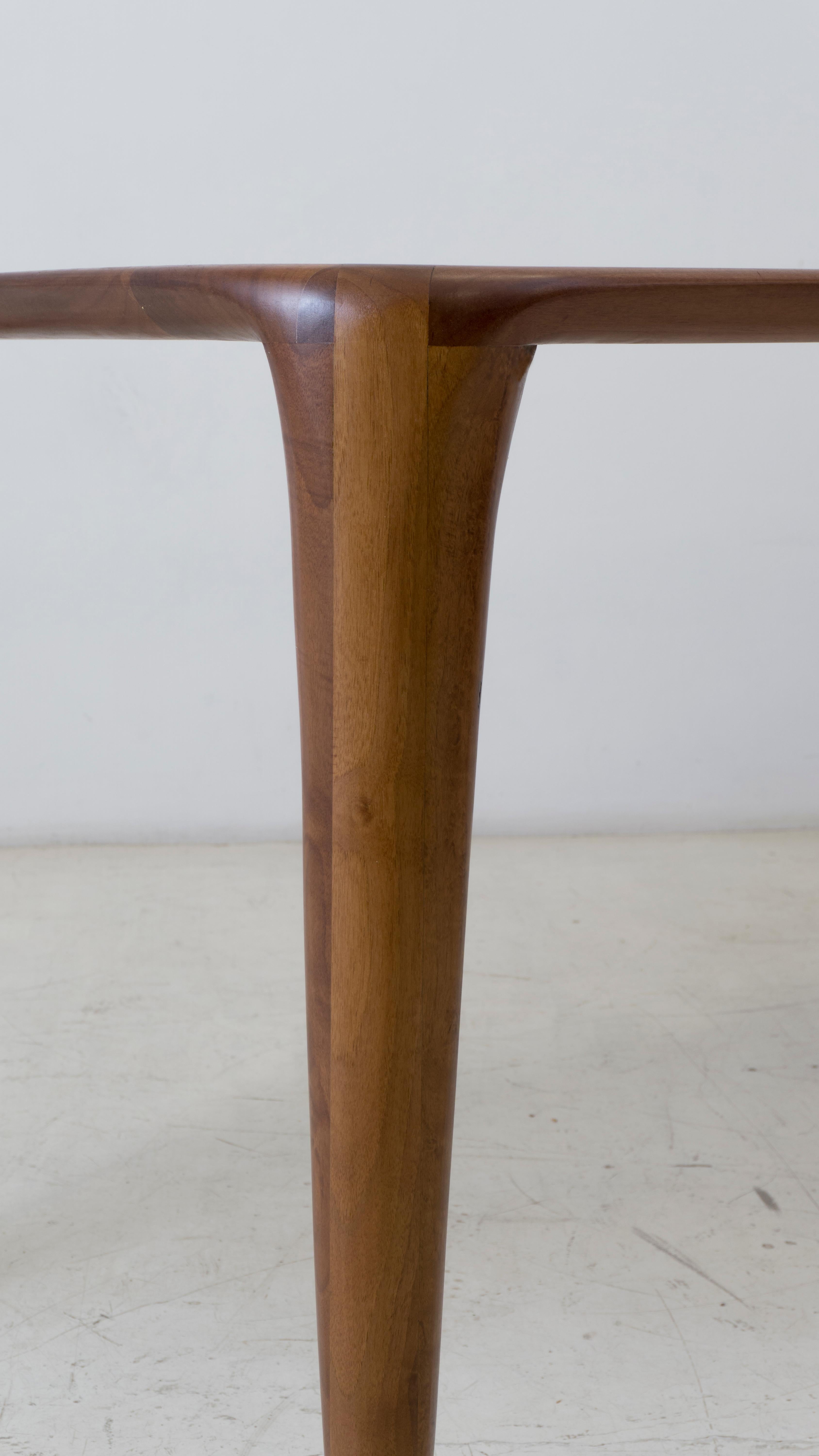 Hand-Crafted S_Table, Solid Walnut Dining Table For Sale