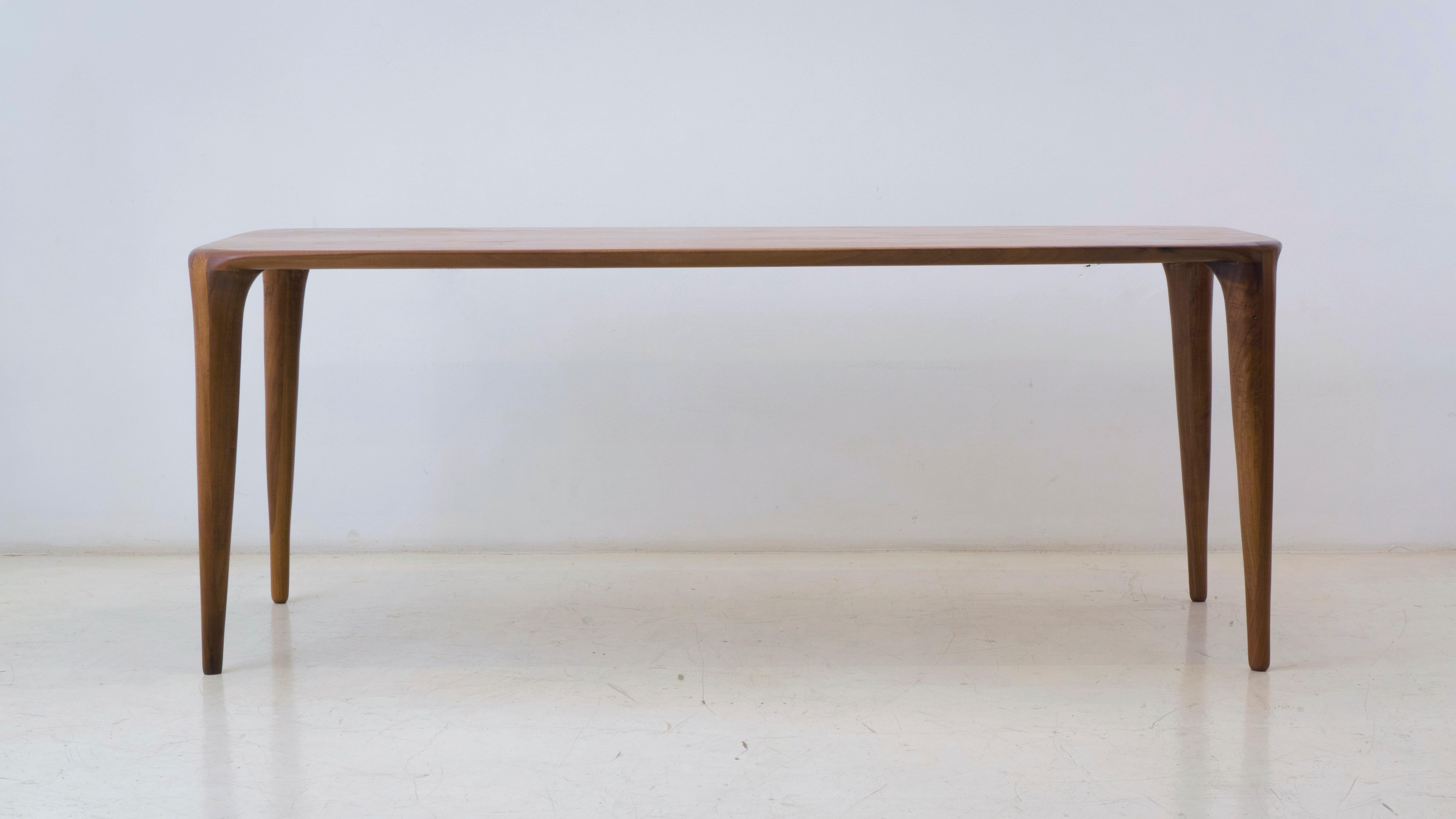Wood S_Table, Solid Walnut Dining Table For Sale