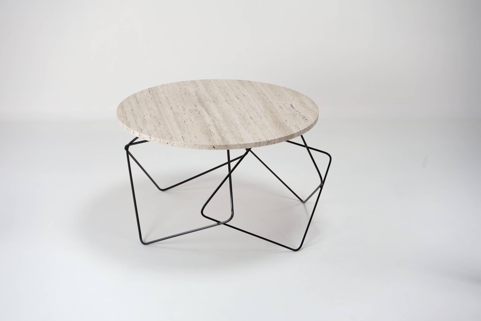 Italian Stable, Travertine Coffee Table By DFdesignlab Handmade in Italy For Sale