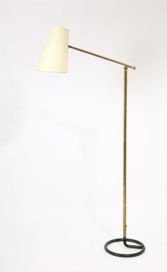 Lámparas de pie Stablet Hunter Green & Brass, Francia Años 50