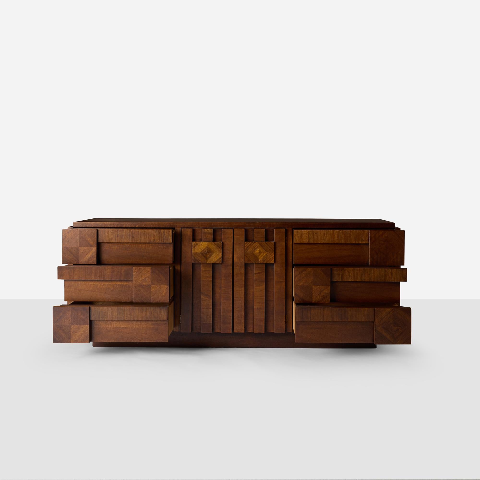 Staccato Brutalistische Kommode und Spiegel von Lane's im Angebot 4