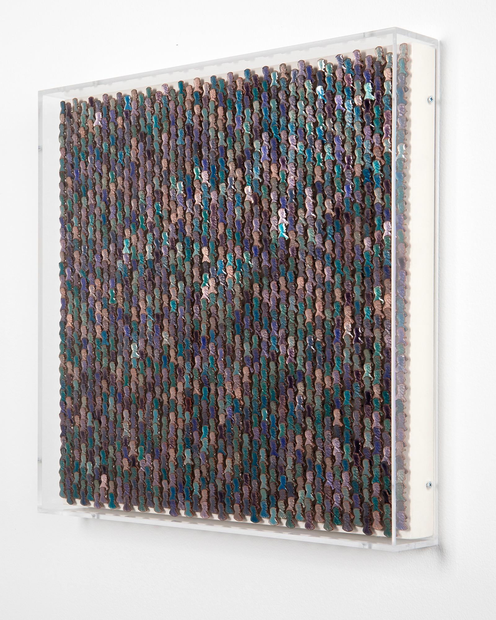 Stacey Lee Webber

Abe Crowd: Sapphire

16.5” x 16.5” acrylic frame

transparent vitreous glass enamel fused to copper pennies

2023