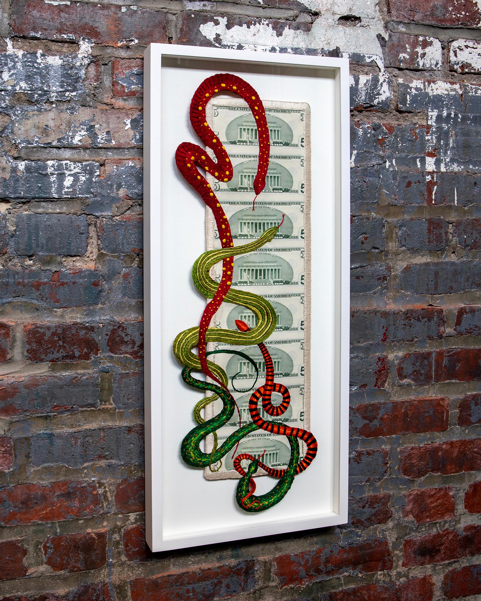 Lincoln Memorial Snakes - Contemporary Mixed Media Art by Stacey Lee Webber
