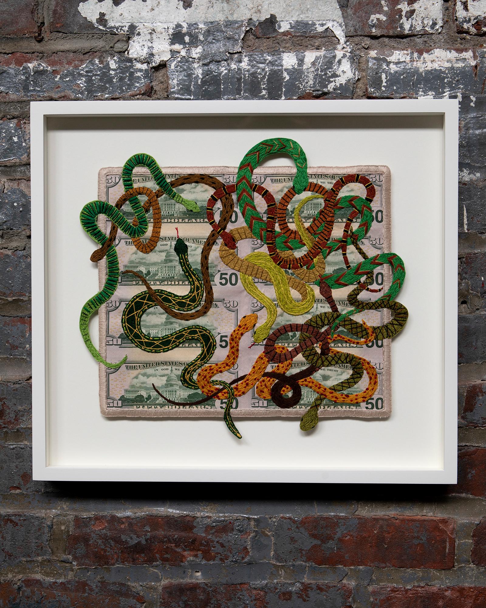 Uncut Treasury Snakes - Mixed Media Art by Stacey Lee Webber