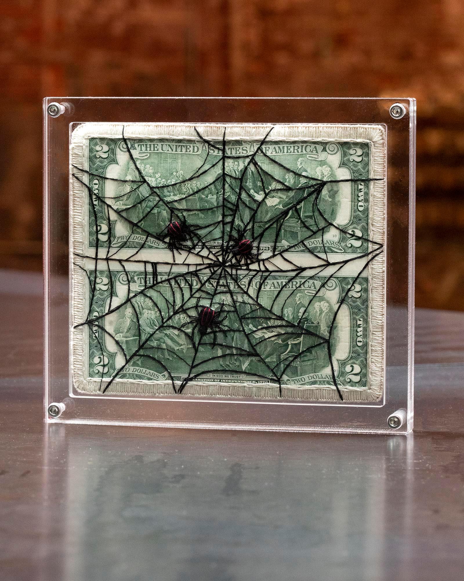 Uncut Two Dollar Web - Mixed Media Art by Stacey Lee Webber