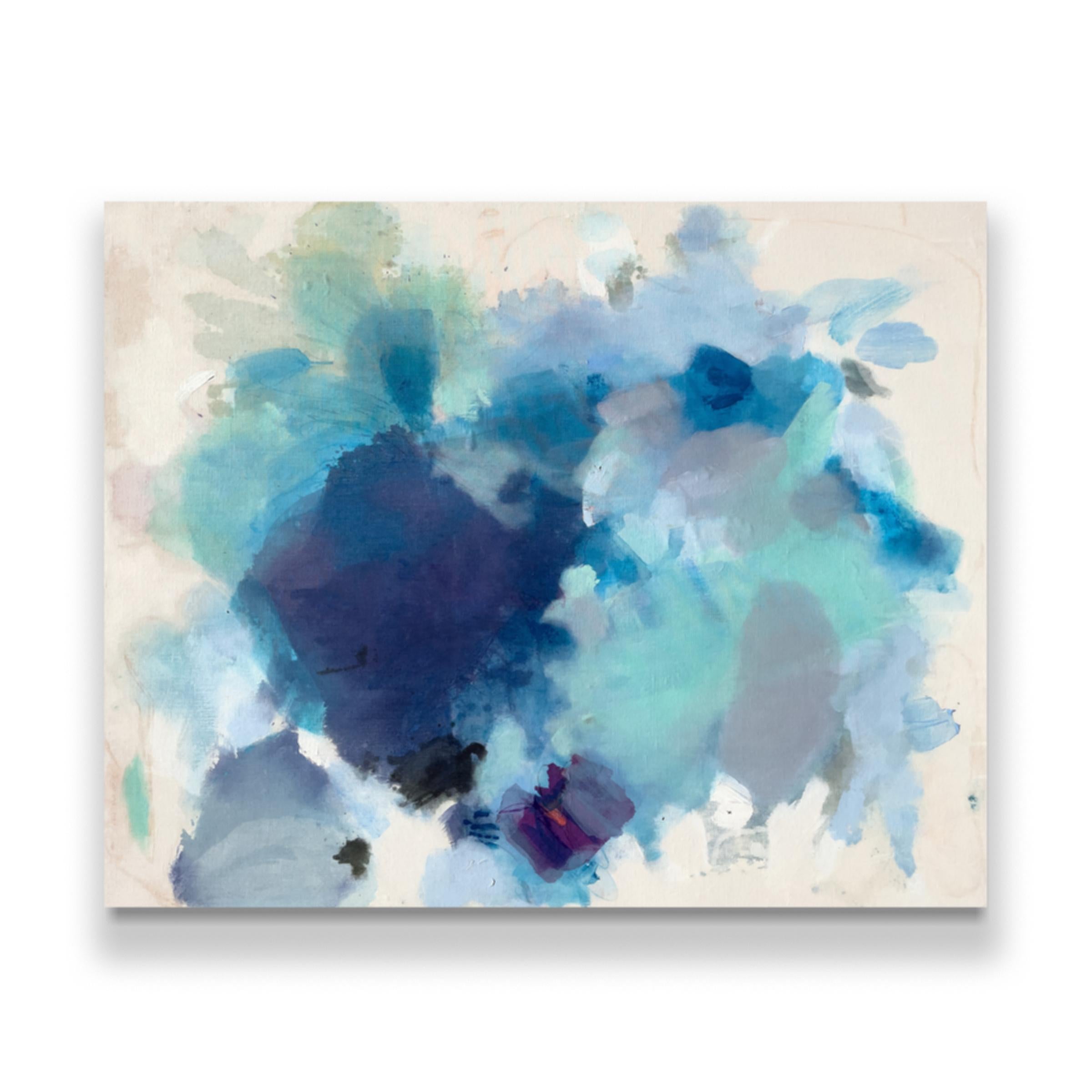 DOWN WETHERBY, Pittura astratta originale - Abstract Painting Blu di Stacey Warnix