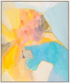 Manarola, Original Framed Contemporary Colorful Abstract Mixed Media Painting