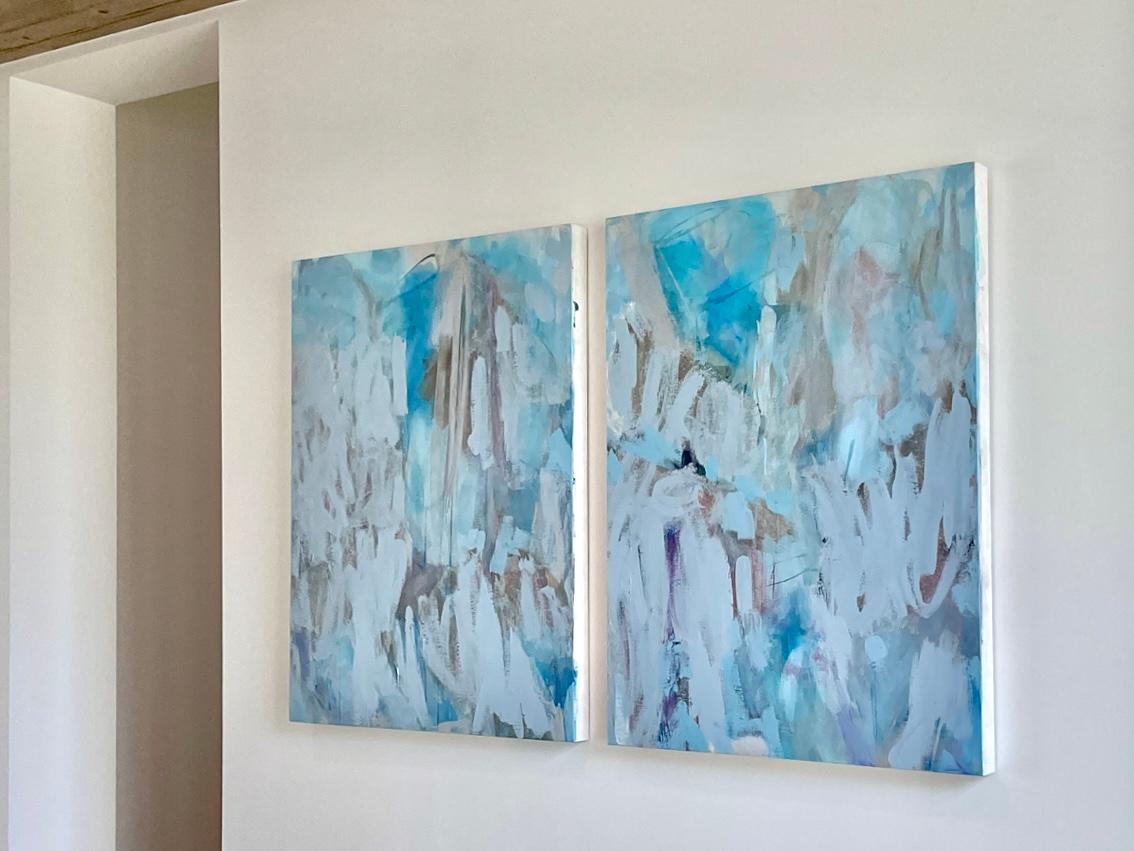 PLOT TWIST 
72 x 72 inches each
Mixed media on linen
Original painting signed by the artist 
Unframed

Artist's Commentary: 
