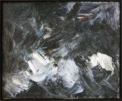 Black and White Abstract Expressionist Painting