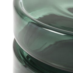Mesa baja redonda de cristal verde Stack 880 de NiccolÃ² Devetag