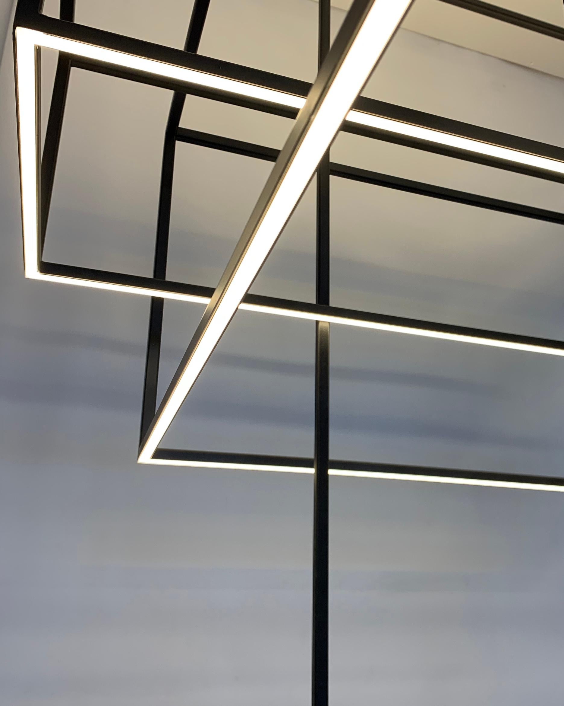 Contemporary STACK Chandelier, Linear LED For Sale