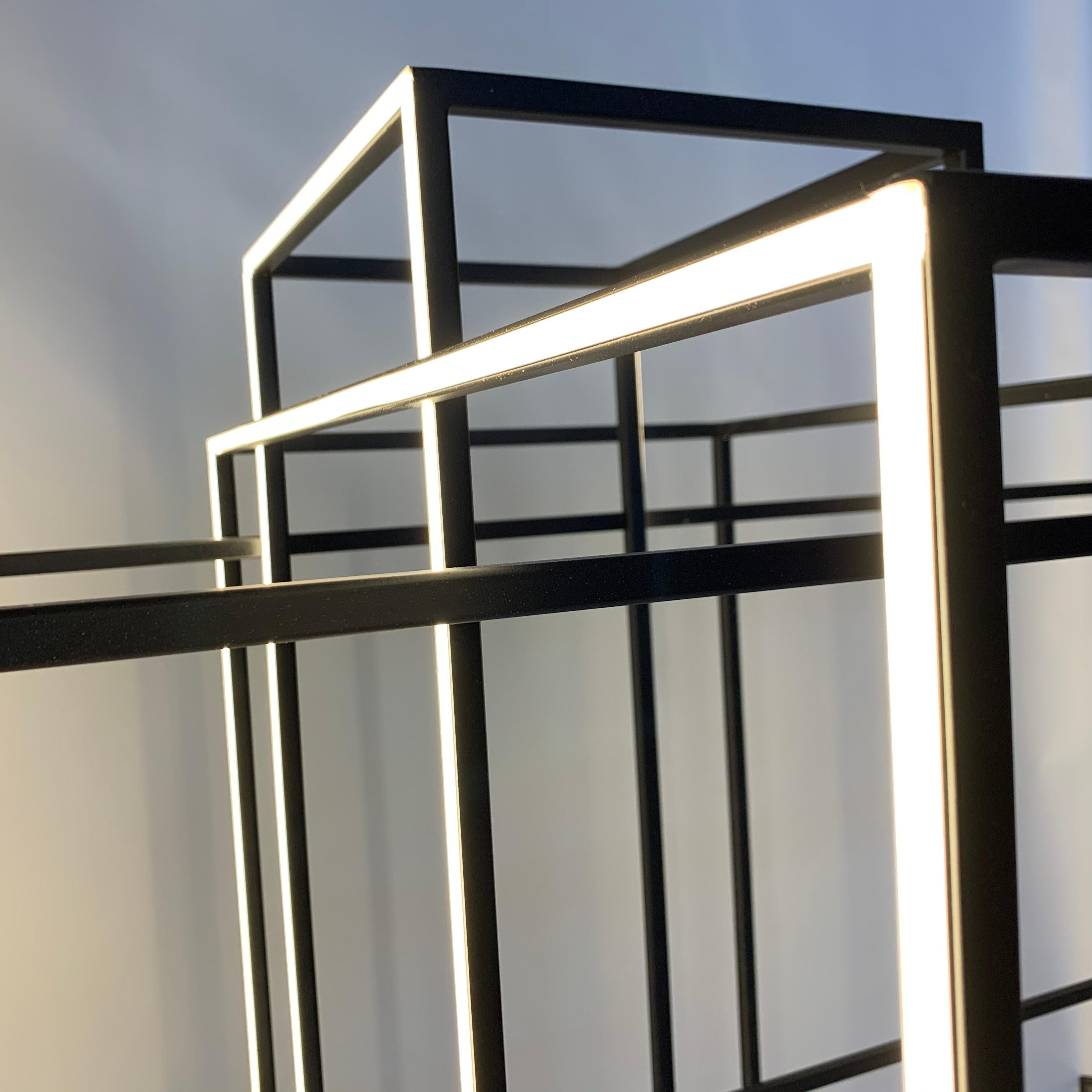 Steel STACK Chandelier, Linear LED For Sale