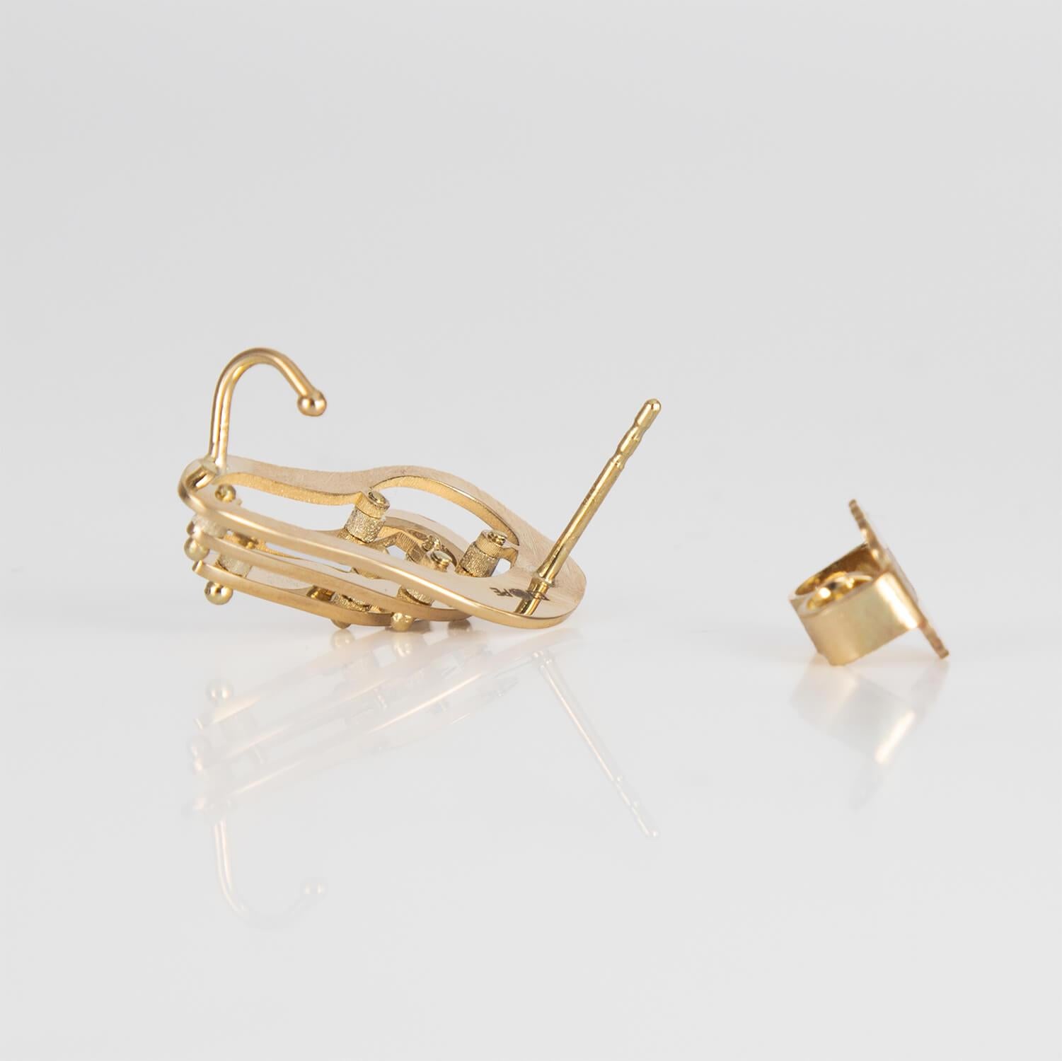 Stack Earrings 14k Solid Gold For Sale 2
