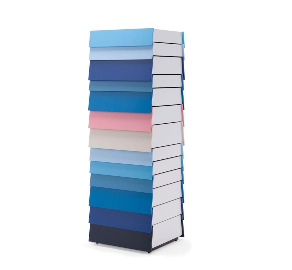 Steel Stack H1080 8 DrawerSp, BluePalette, Established & Sons Raw Edges/ Shay Alkalay For Sale