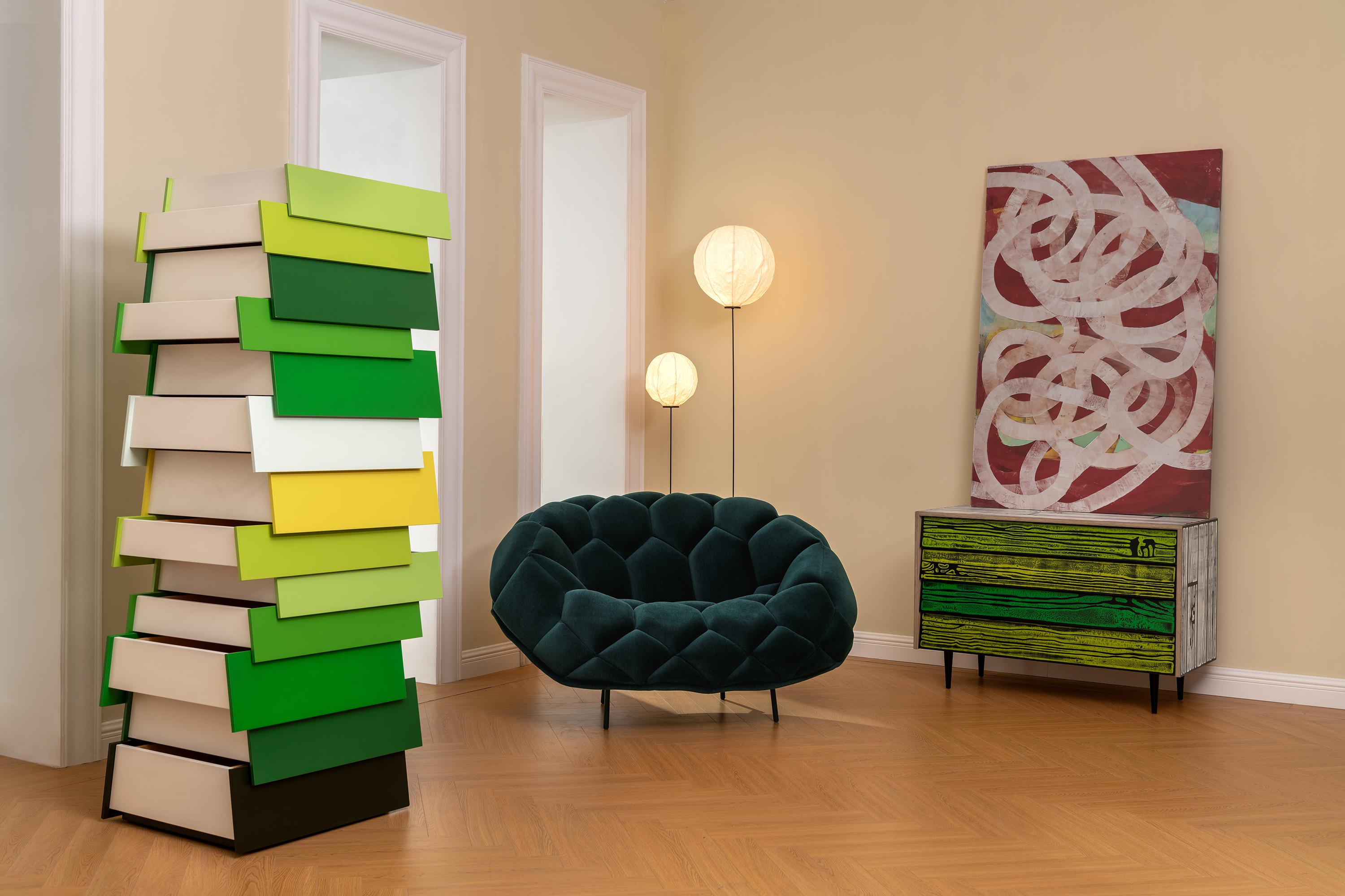 Stack H1780 13 DrawerSp, BluePalette, Established & Sons Raw Edges/ Shay Alkalay For Sale 1