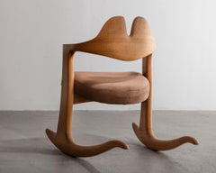 Stack Laminated and Carved Oak Quinn Rocker by Wendell Castle, 1977