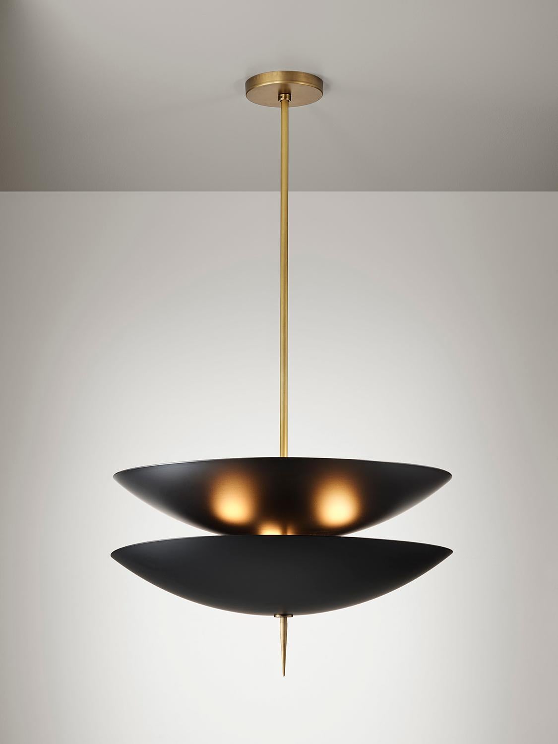 Modern STACK Large Pendant Light in Brass & Enamel by Blueprint Lighting For Sale