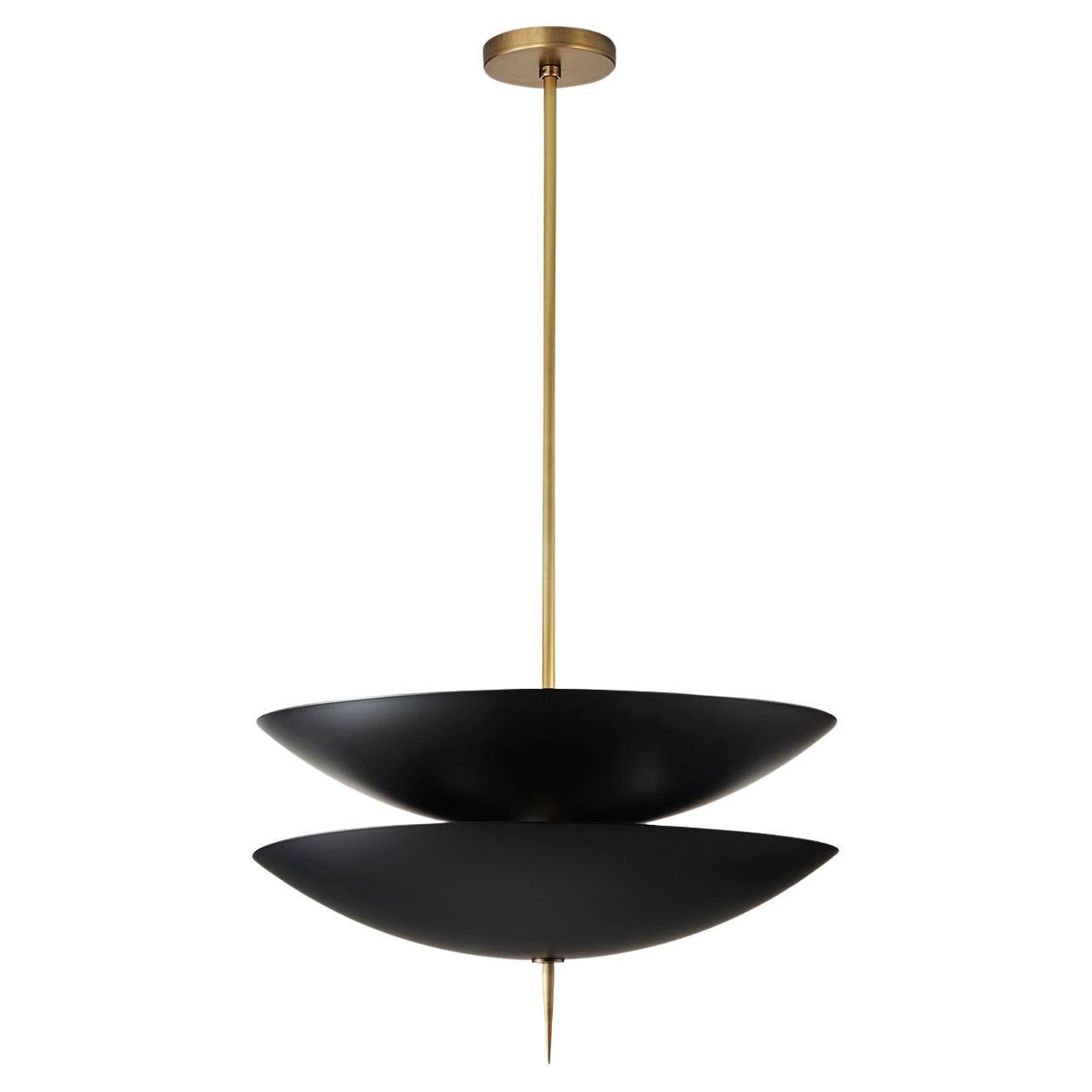 STACK Large Pendant Light in Brass & Enamel by Blueprint Lighting For Sale