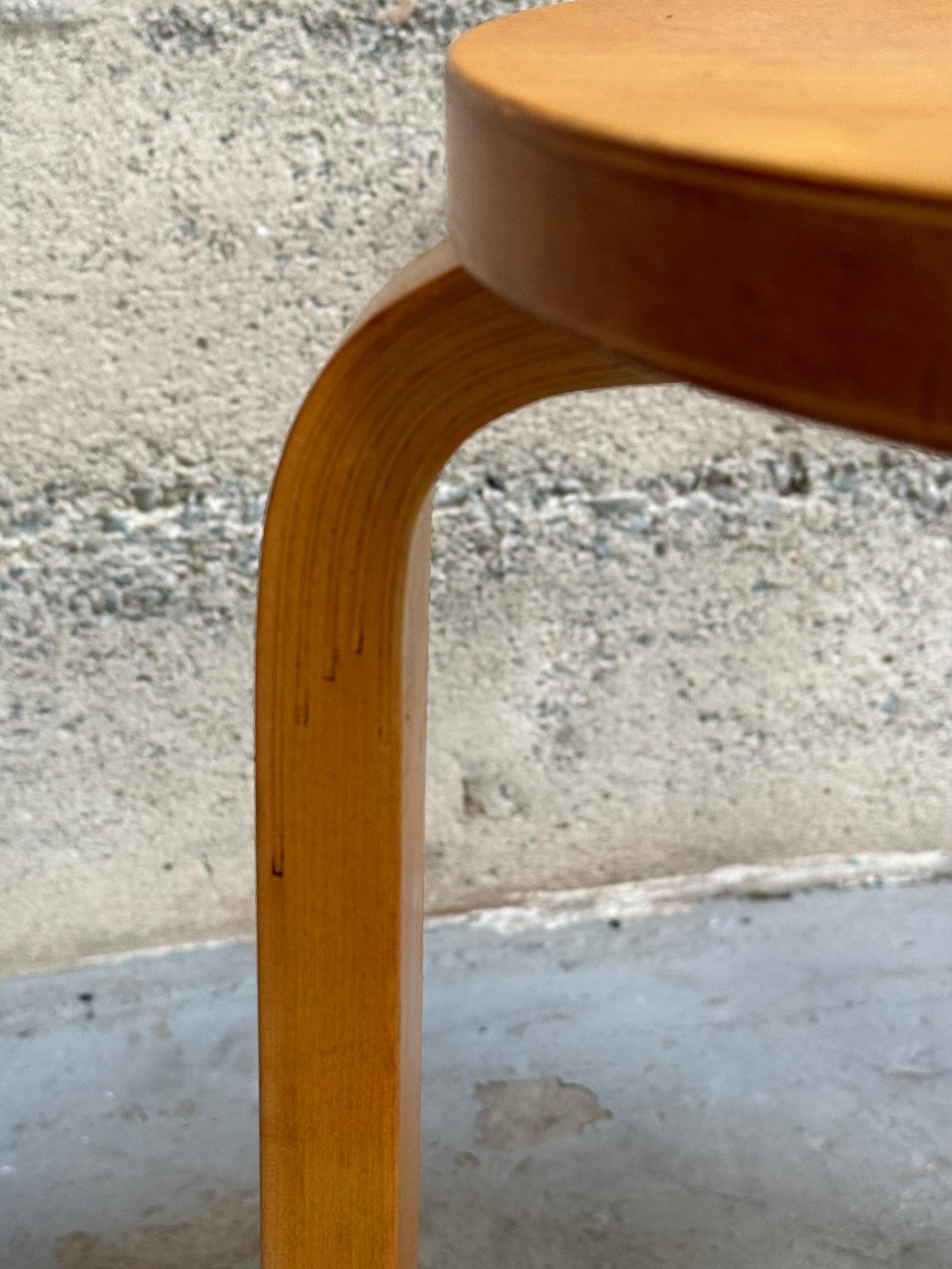 Stack of 4 1950s Alvar Aalto Model 60 Stools 10
