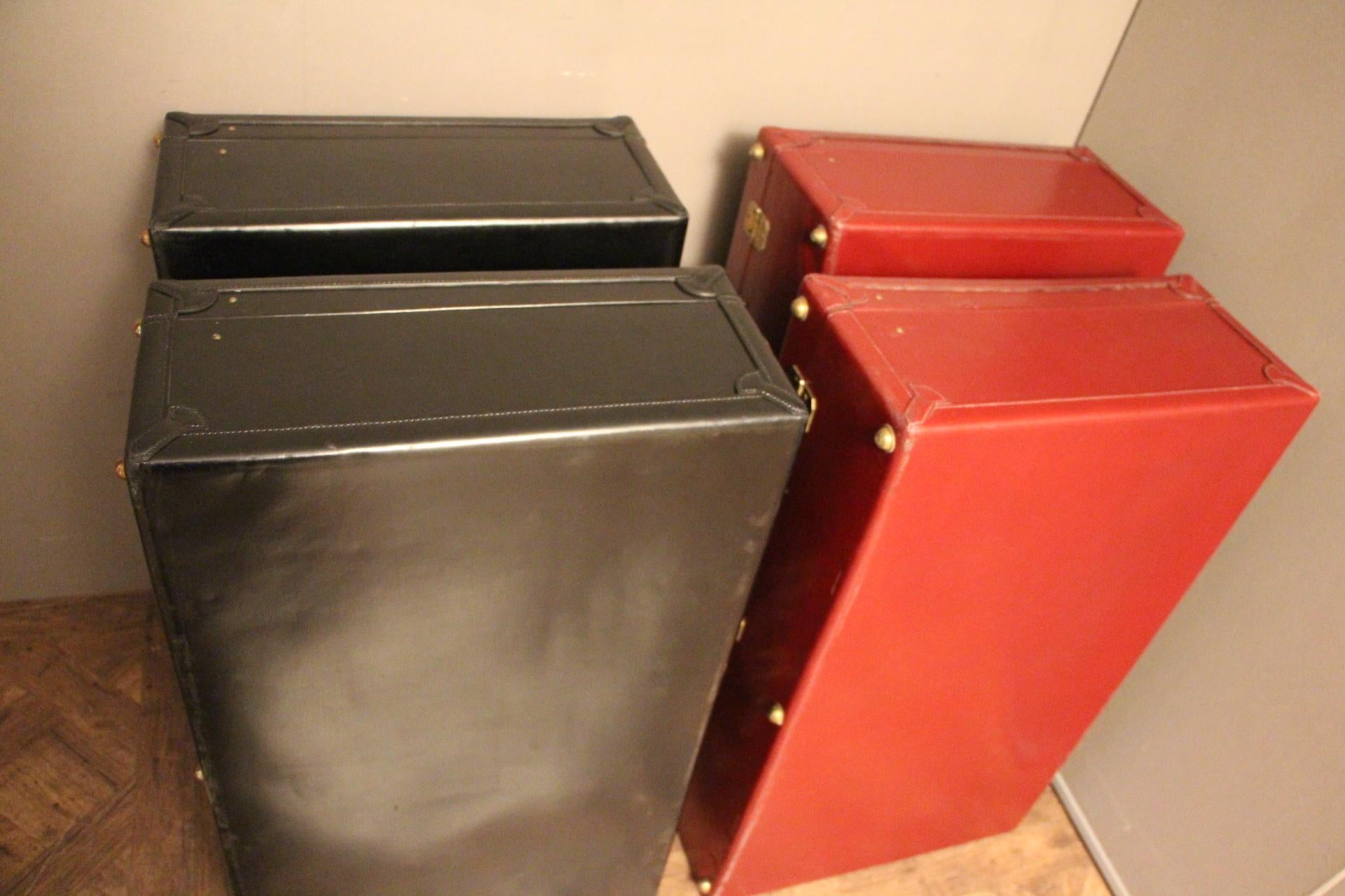 Stack of 4 All Leather Suitcases by Hermes 3