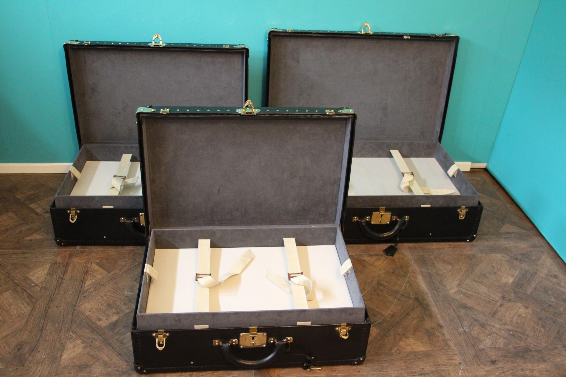 Stapel schwarzer Louis Vuitton Alzer-Koffer, Louis Vuitton-Koffer Louis Vuitton 6