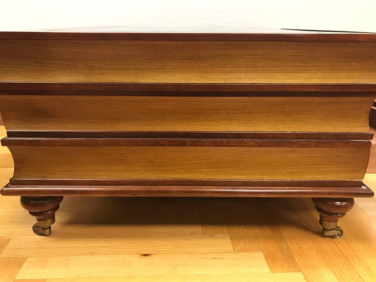 Stack of Books Coffee Cocktail Table with Three Drawers and Glass