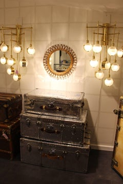 Stack of Three Polished Aluminium Steamer Trunks