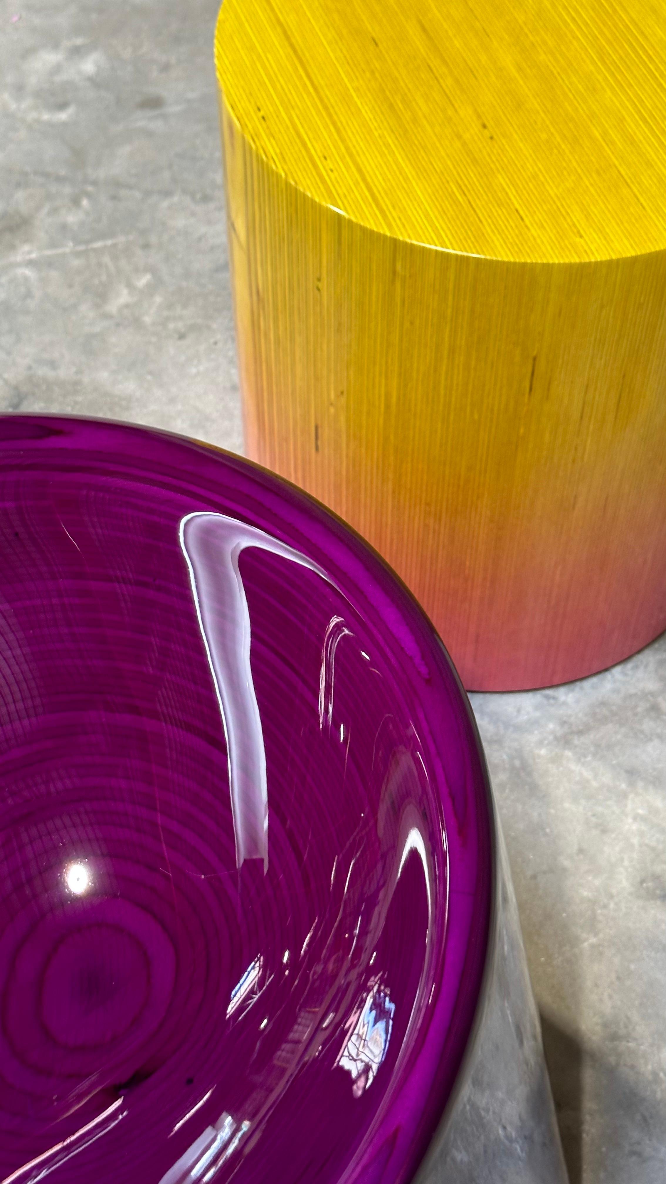 American Glossy Stack Seat in Purple, Baltic Birch Plywood, by Timbur X Ezra Ardolino For Sale