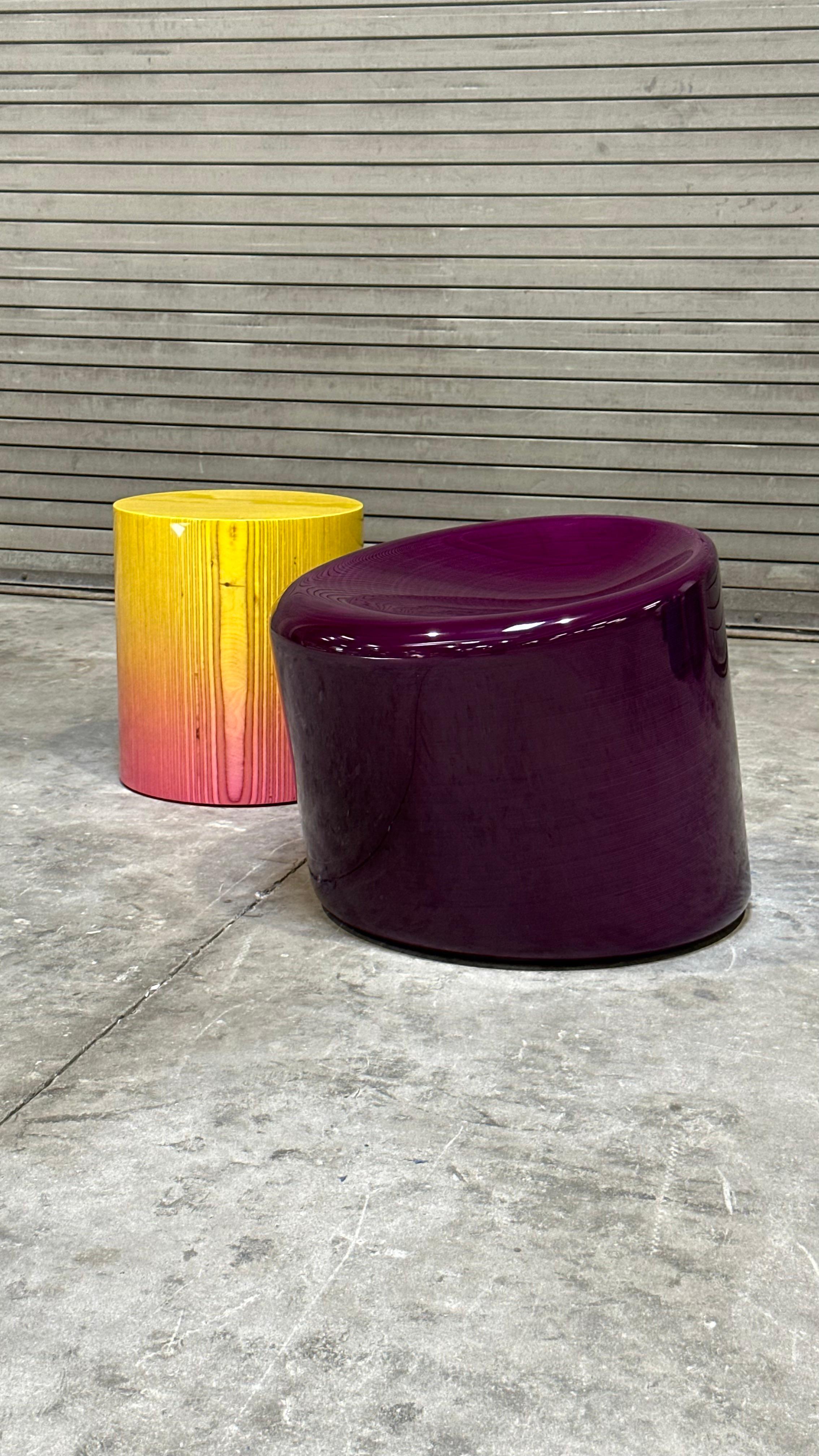 Machine-Made Glossy Stack Seat in Purple, Baltic Birch Plywood, by Timbur X Ezra Ardolino For Sale