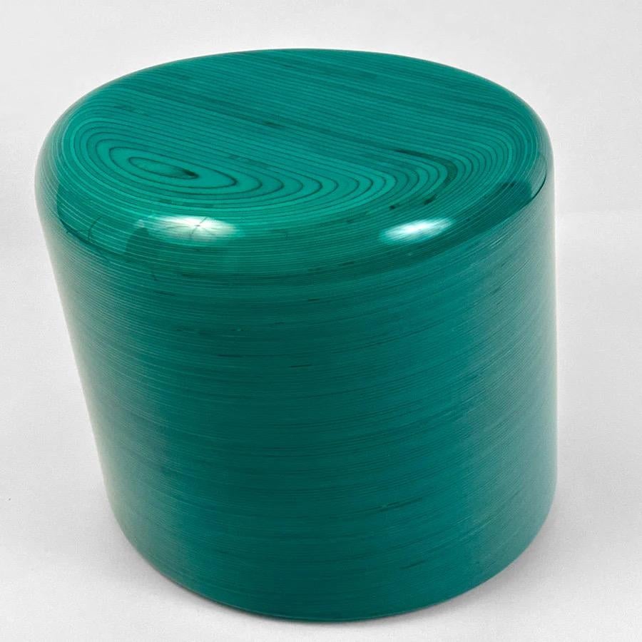 North American Stack Stool in Teal, Timbur, Represented by Tuleste Factory For Sale