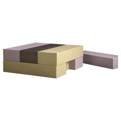 Table STACK de Lime & Co Studio - Table basse modulaire et sculpturale en microciment