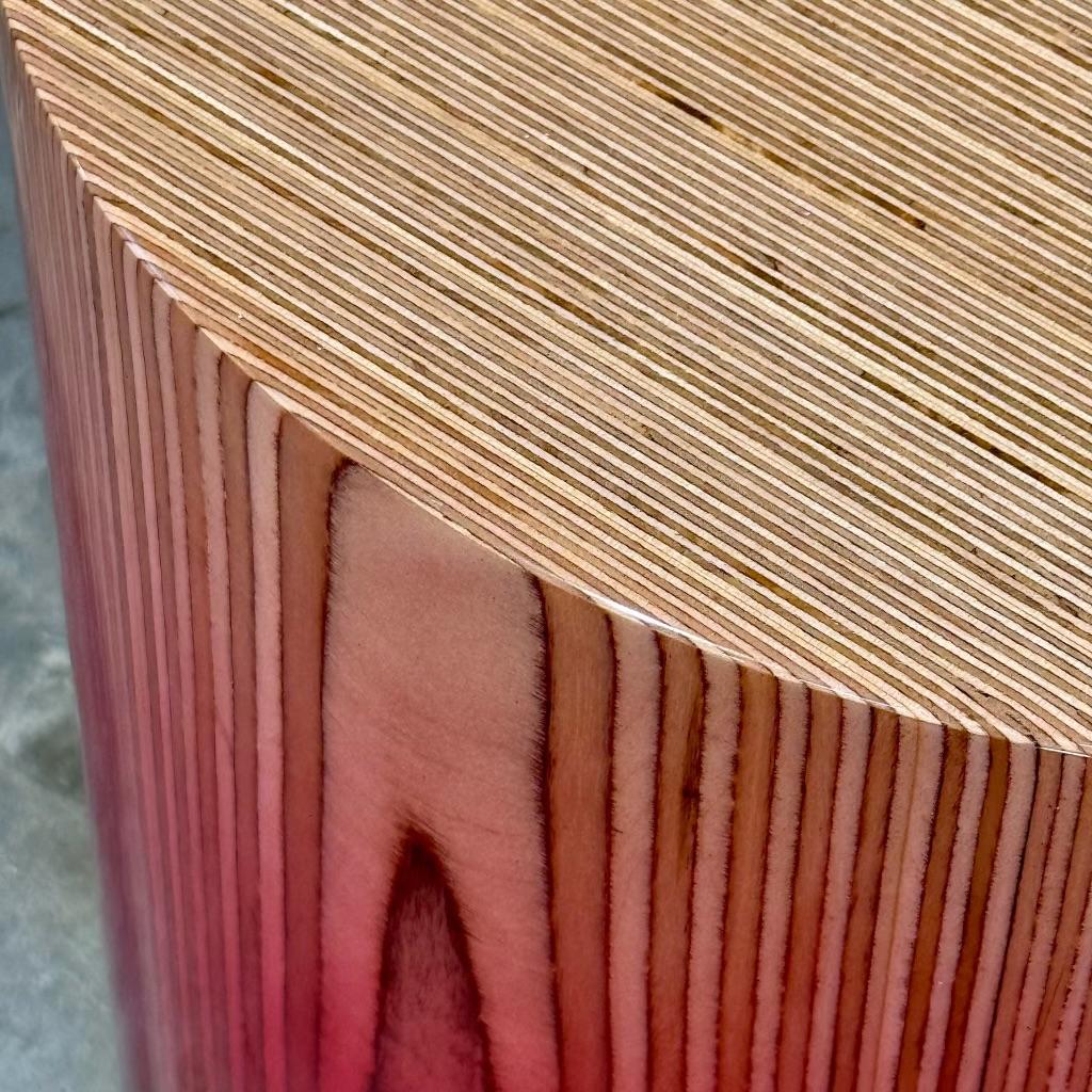 Contemporary Stack Vert Glossy Ombre, Stacked Baltic Birch Plywood, by Timbur X Ezra Ardolino For Sale