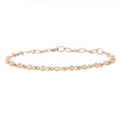 Pulsera apilable de cadena de diamantes naturales de 1,24 ct en oro amarillo macizo de 14 quilates